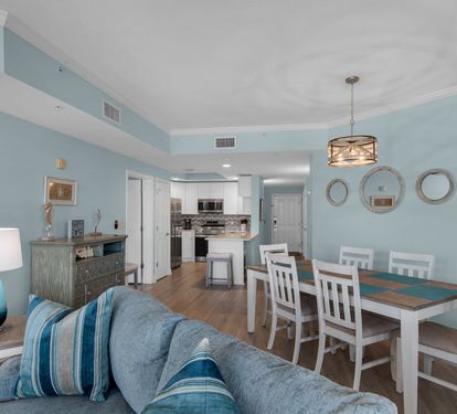View from Living Room into Dining and Kitchen