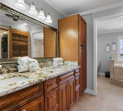 Laguna Beach Daze Primary Bathroom with Dual Sinks