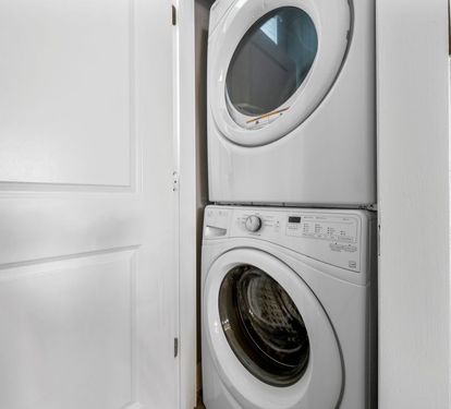 Two Little Lambs Stacked Washer Dryer in the Townhouse