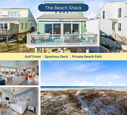 The Beach Shack by Young's Suncoast ¦ Gulf Front ¦Spacious Deck ¦Private Beach Path