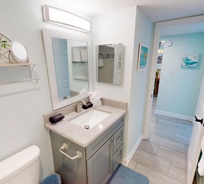 Fresh and bright bathroom with modern fixtures, premium toiletries, and fluffy towels ready for your refreshing morning routine.