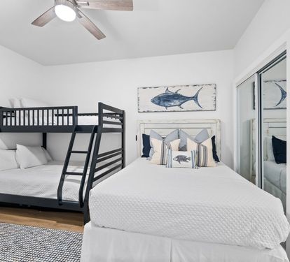 Caribe 901D Bedroom 2 with Queen + Twin-Over-Double Bunk Bed Set