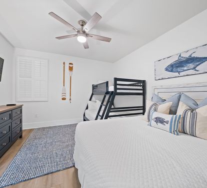 Caribe 901D Bedroom 2 with Queen + Twin-Over-Double Bunk Bed Set