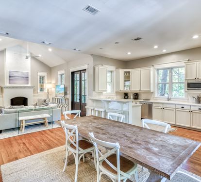 Open Concept Kitchen, Living and Dining Space