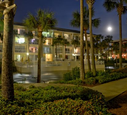 The resort's inviting nighttime ambiance makes evening walks and relaxing outdoors just as enjoyable as your beach days.