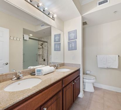 Crystal Tower 1604 Primary Bathroom with Dual Sinks