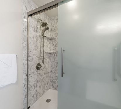 Crystal Tower 1604 Primary Bathroom with Step-in Shower