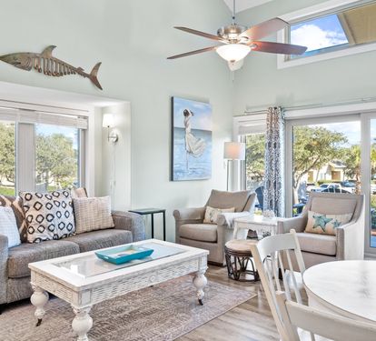Bright coastal retreat with an airy open layout, natural light, and relaxing beach-inspired décor. The perfect spot to unwind after a day on the Emerald Coast.