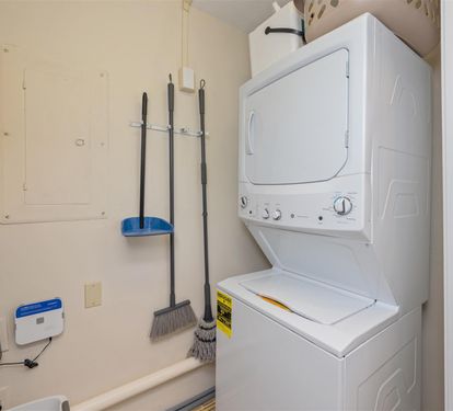 Your private laundry room comes equipped with stacked washer and dryer, making extended stays effortless and convenient.