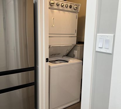 Your in-unit stackable washer and dryer means you can pack light and keep your clothes fresh throughout your stay.