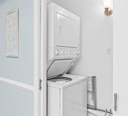 Your private laundry nook keeps you comfortable with convenient washing and drying right in your space.