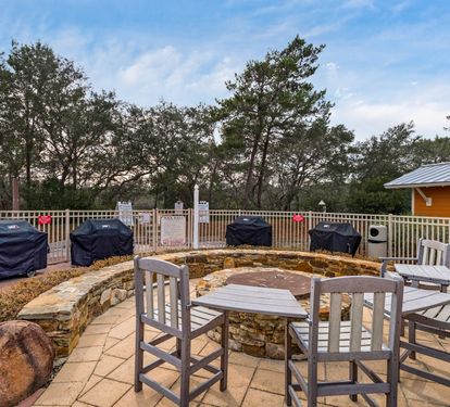 Our 4 gas grills ready to cook your dinner. S'mores on the fire pit after dinner