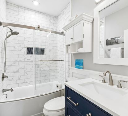 1st Floor Guest Bathroom - Single Vanity + Shower/Tub Combo
