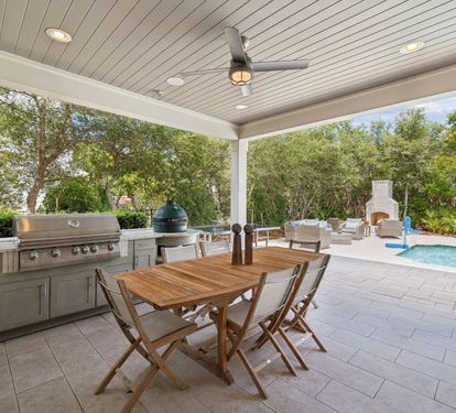 Your Private Oasis Awaits with an Outdoor Kitchen + Dining Space for 6