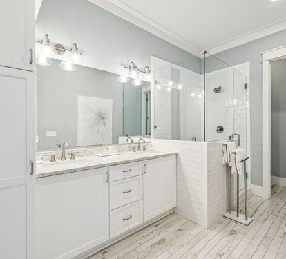 King Guest En-Suite - Dual Vanities + Walk-In Shower