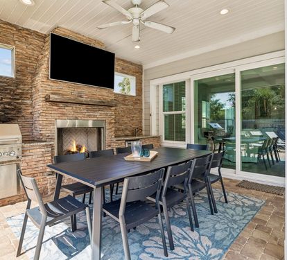 Outdoor Entertainment at it's Finest! Outdoor Kitchen, Fireplace & Flat-Screen TV