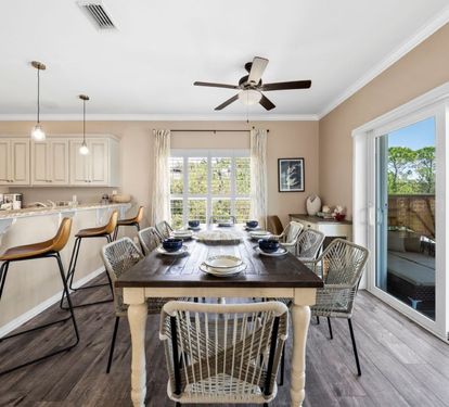 Salty Seashell Dining Table Seats 8 + Balcony Access from Dining Area