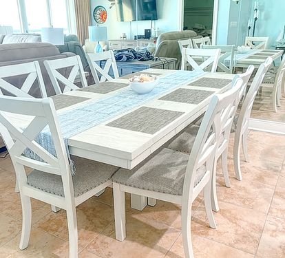 Plenty of room for everyone to sit together — because the best vacation memories start around the table.