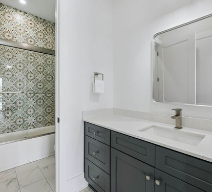 1st Floor Guest Bathroom - Single Vanity + Shower/Tub Combo