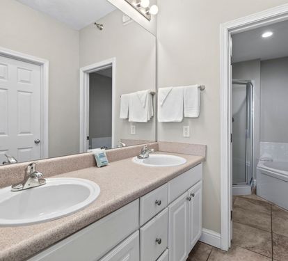 Lighthouse 1710 Primary Bathroom with Dual Sinks