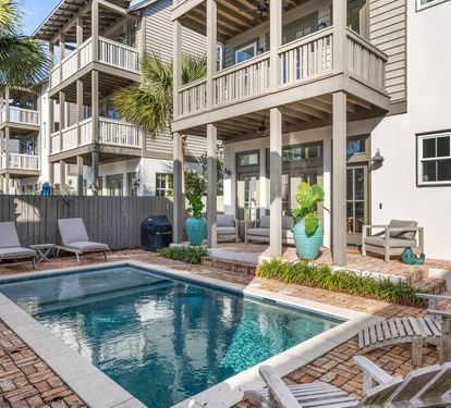 Lounge, swim, repeat in your fenced poolside courtyard.