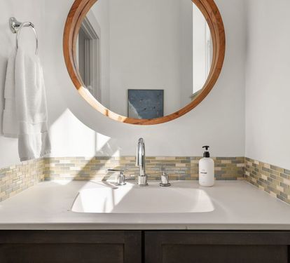 Guest powder room on the entry level