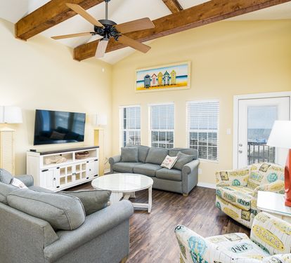 Cabana Beach House Living Room with Queen Sleeper