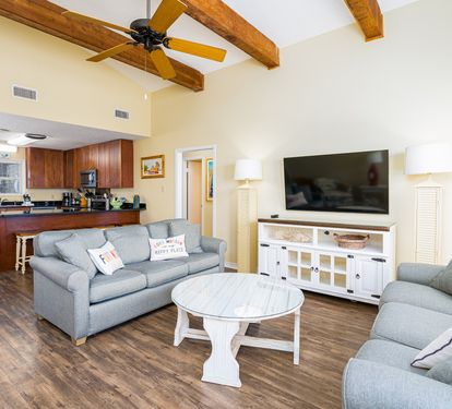 Cabana Beach House Living Room with Queen Sleeper