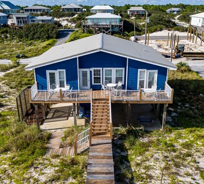 Cabana Beach House Aerial View from the Beachside