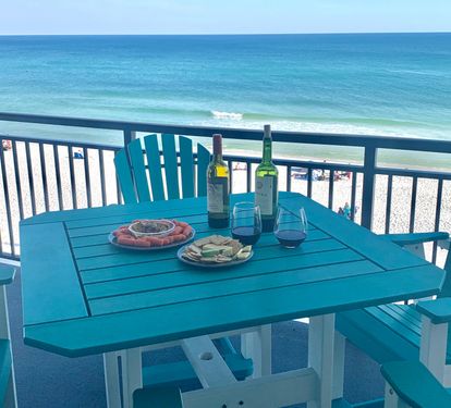 Balcony dining and view