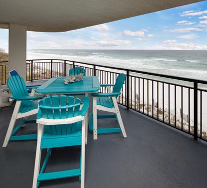Balcony dining and view