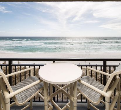 Balcony seating and view