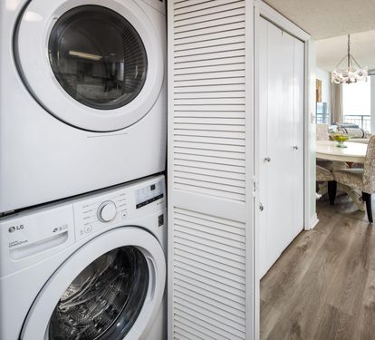 Laundry in hallway closet