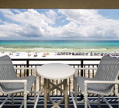 Balcony seating and view