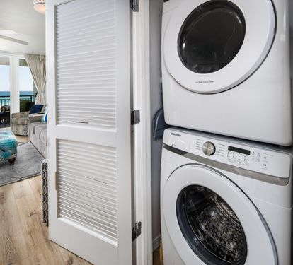 Laundry in hallway closet