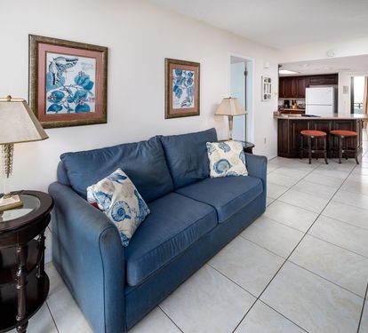 Open living room, dining and bar stools