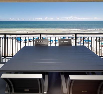 Balcony seating/dining and view