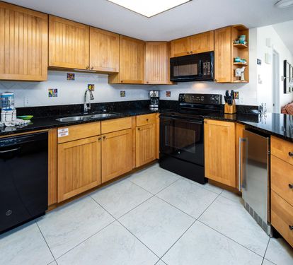 Kitchen with wine cooler
