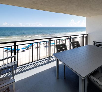 Balcony seating and view