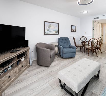 Living room and dining area