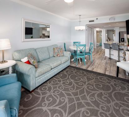 open living room and dining area