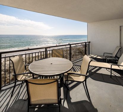 Balcony dining and view