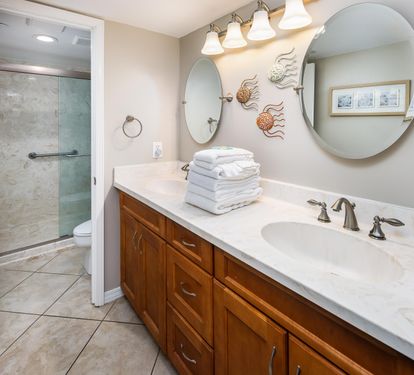 Master vanity double sink