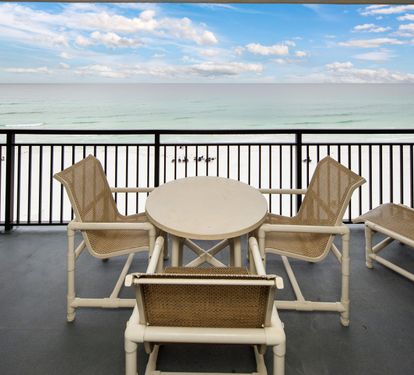 Balcony seating/dining and view