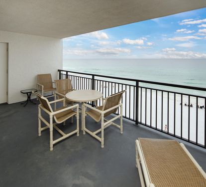 Balcony seating and view