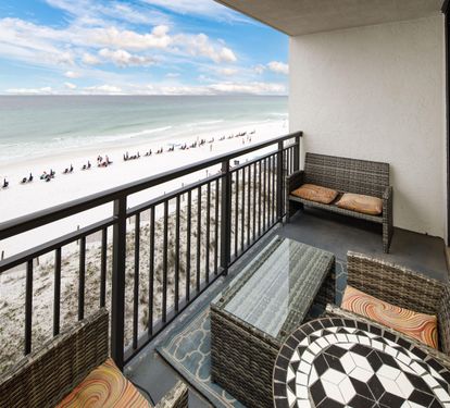 Balcony seating and view