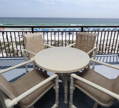 Balcony seating and view