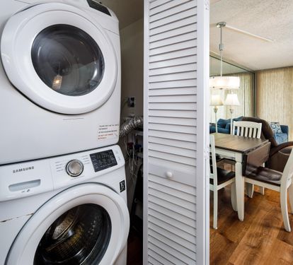 Laundry in hallway closet