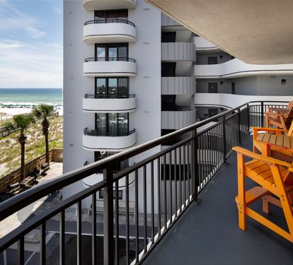 Balcony seating and view