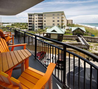 Balcony seating and view